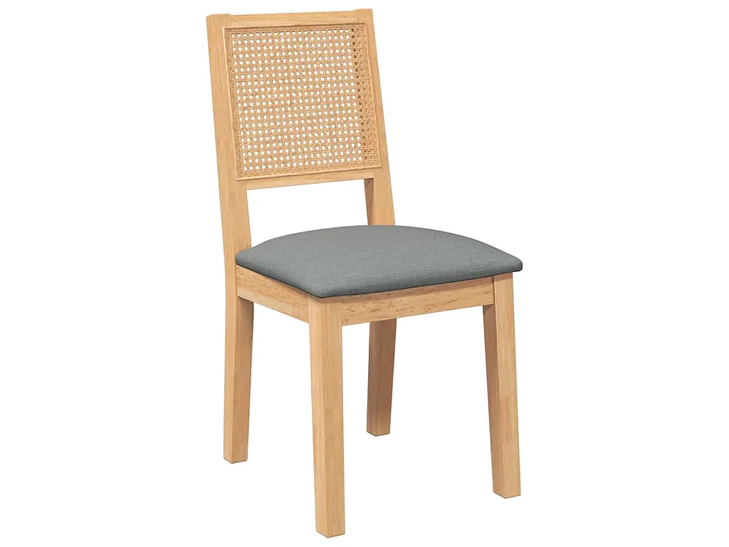 Sillas de comedor con cojines 2 uds madera maciza caucho