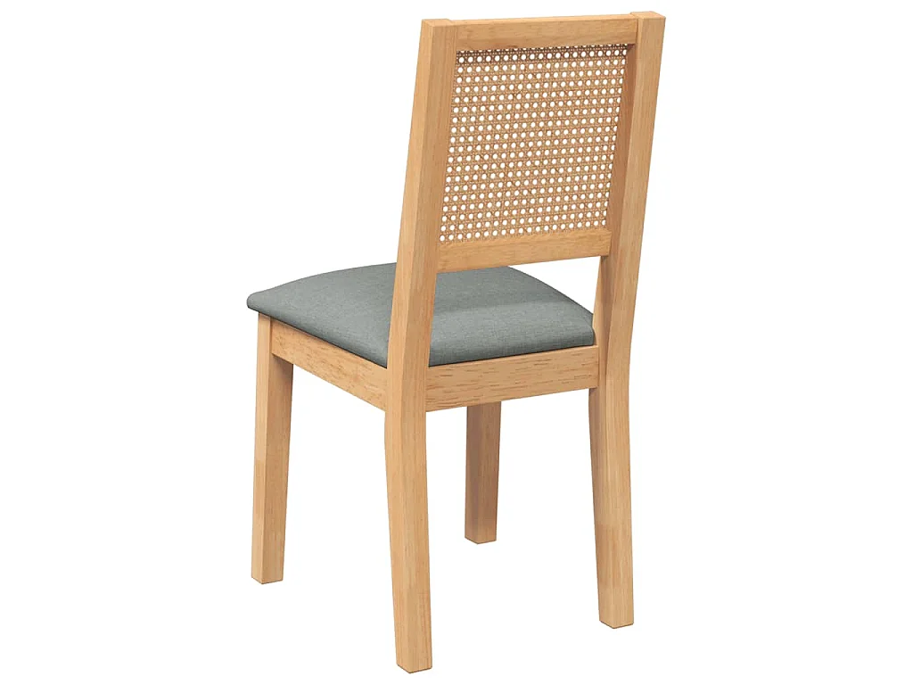Sillas de comedor con cojines 2 uds madera maciza caucho
