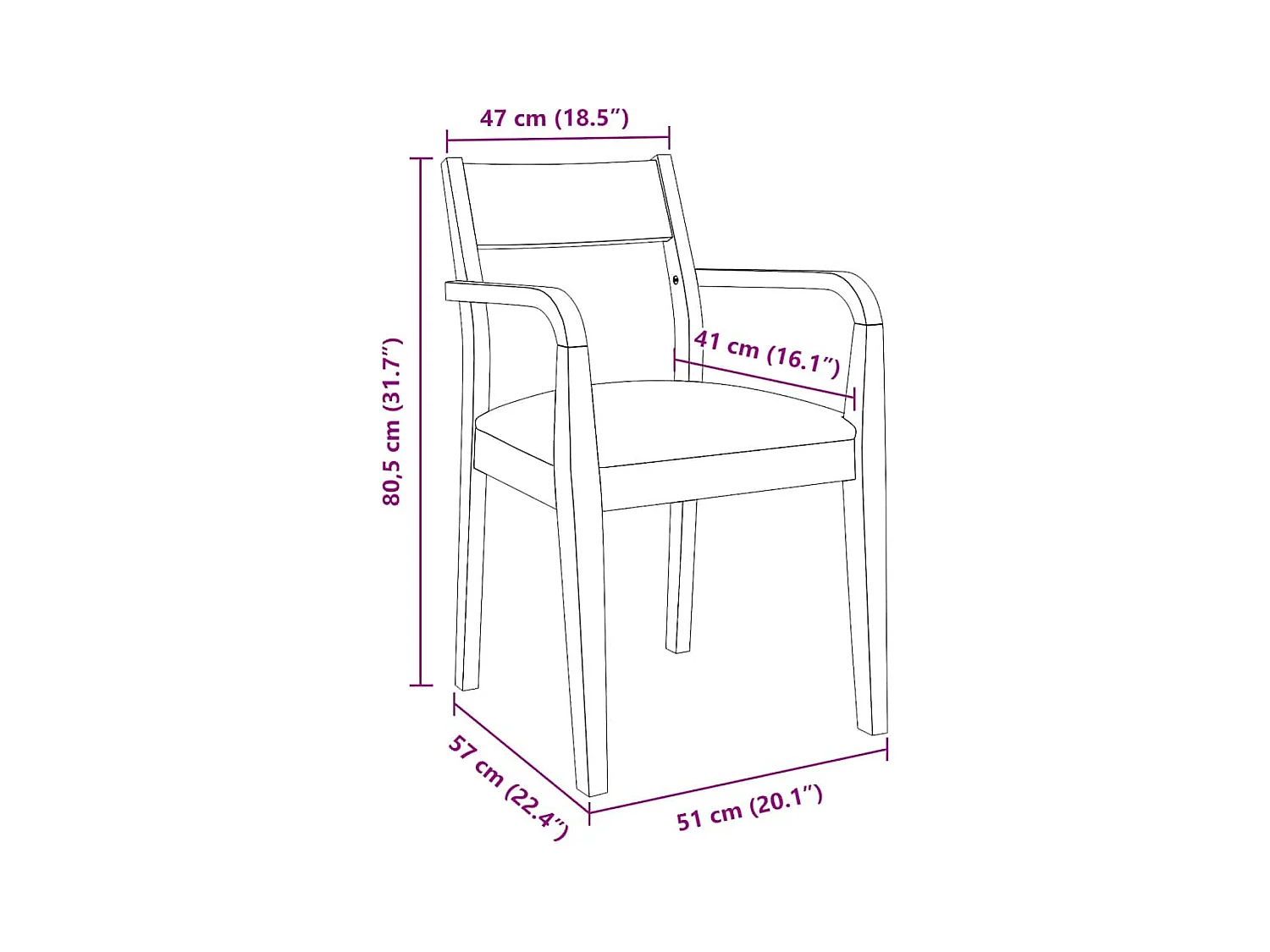 Esszimmerstühle mit Kissen 2 Stk. Braun Massivholz Gummibaum