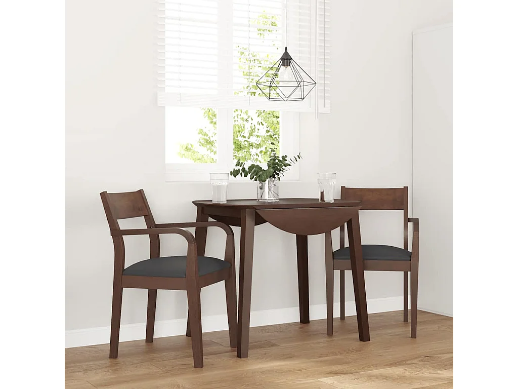 Chaises à manger coussins 2 pcs marron bois massif caoutchouc