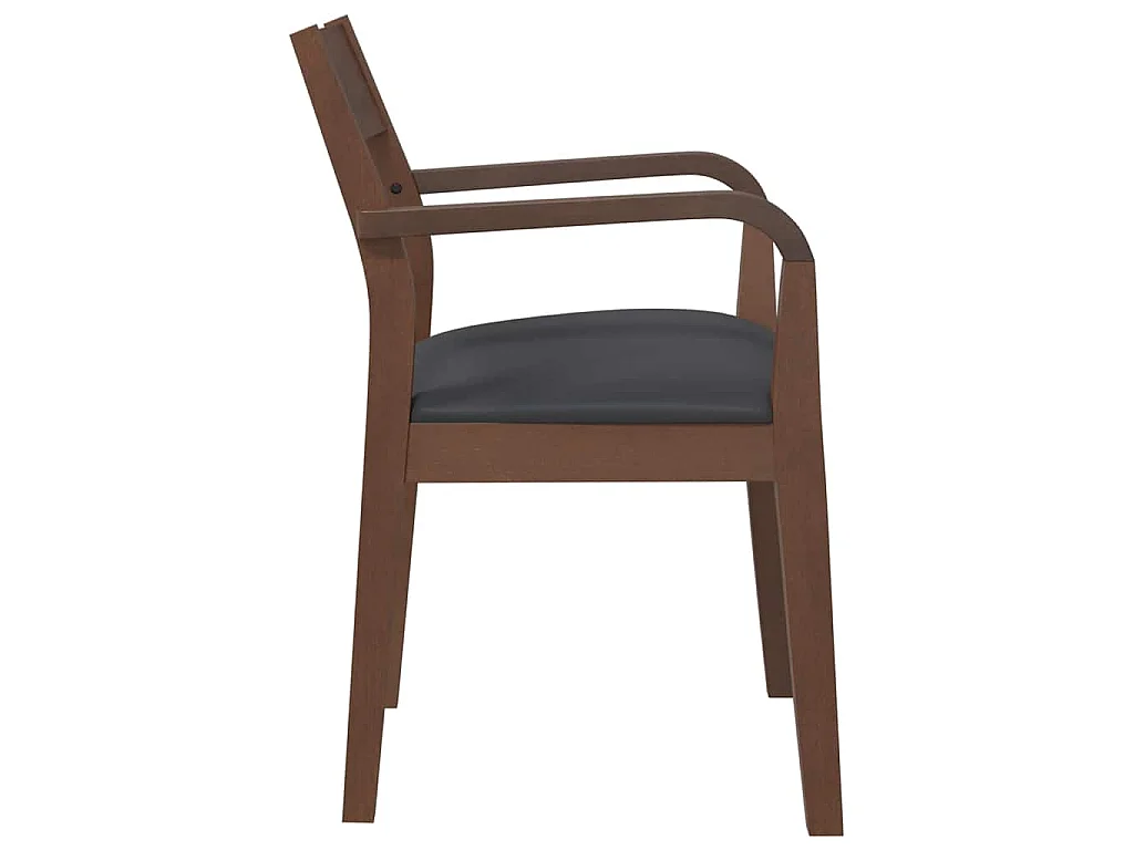 Chaises à manger coussins 2 pcs marron bois massif caoutchouc