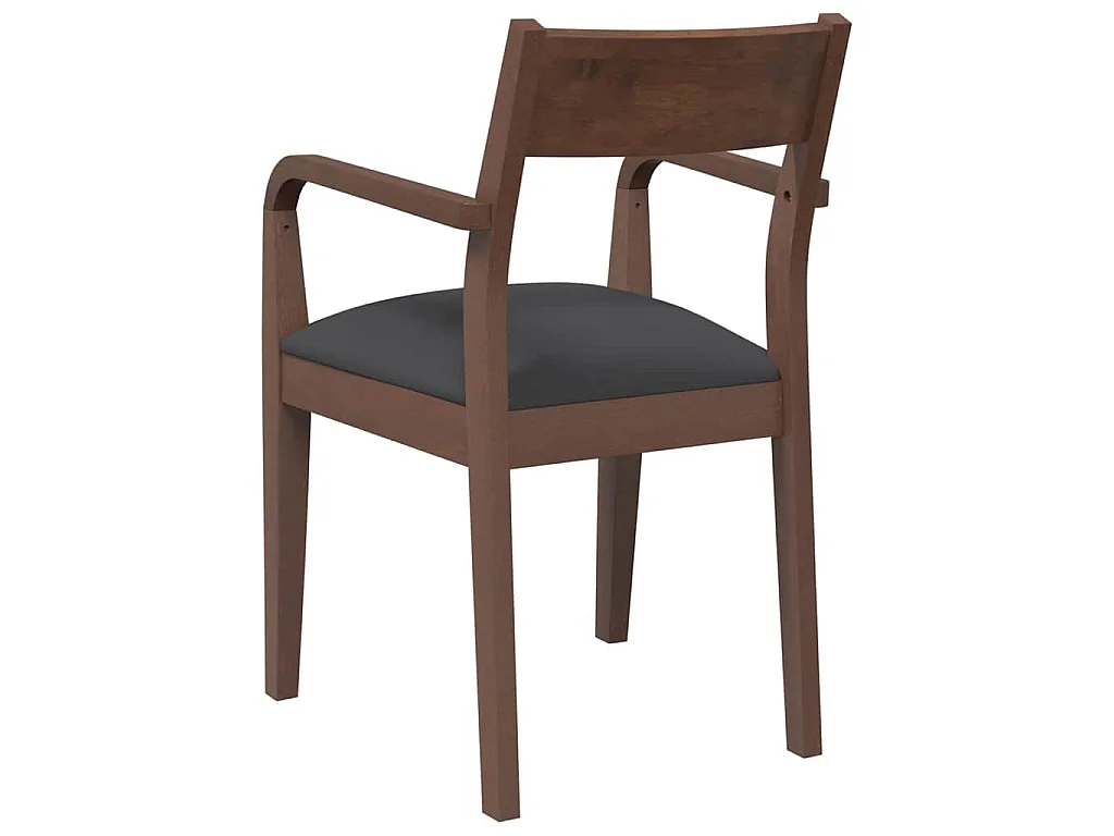 Chaises à manger coussins 2 pcs marron bois massif caoutchouc