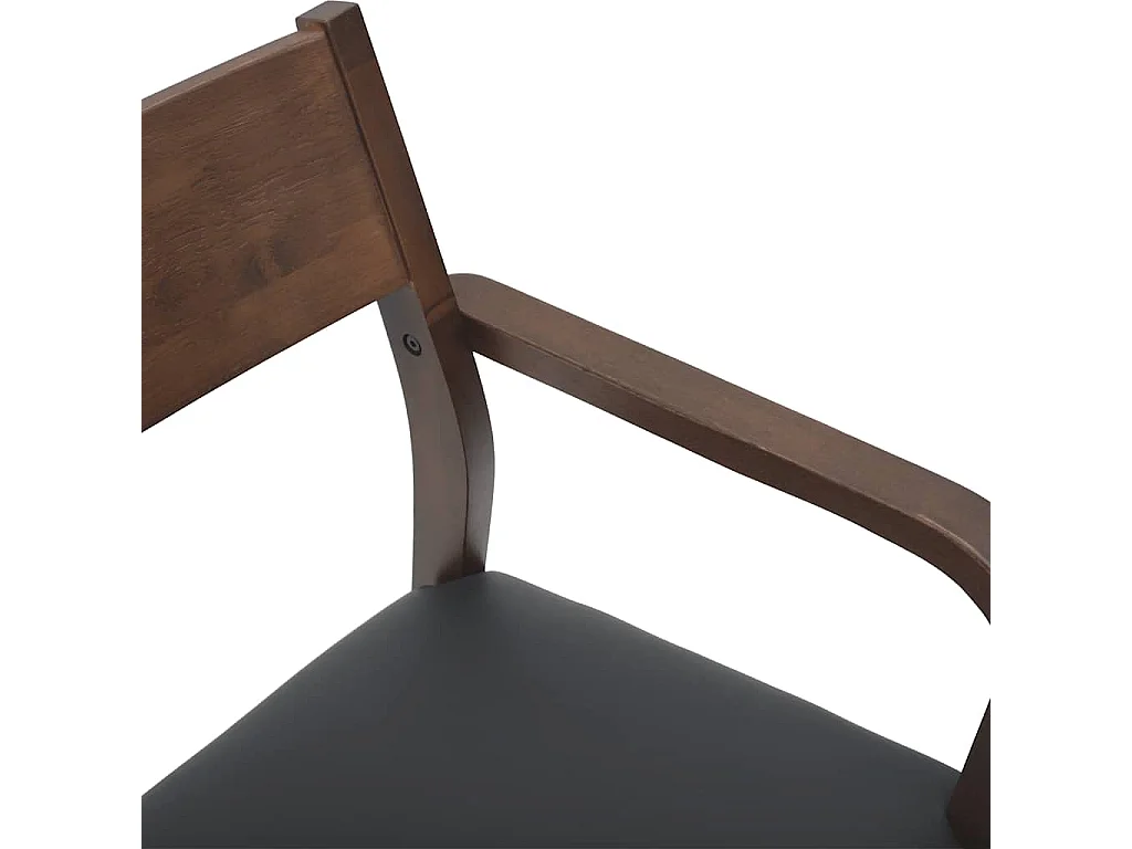 Chaises à manger coussins 2 pcs marron bois massif caoutchouc