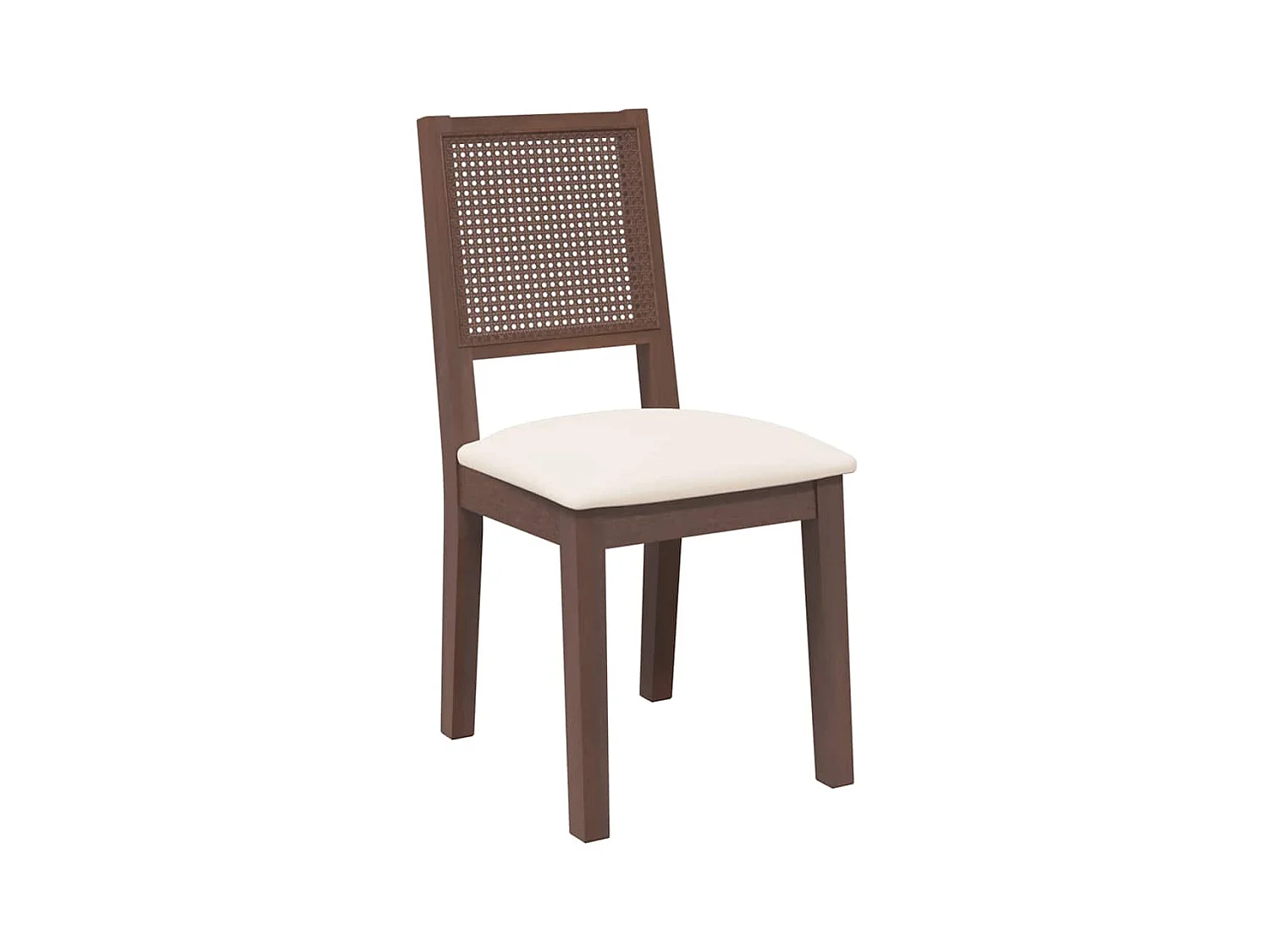 Chaises à manger coussins 2 pcs marron bois massif caoutchouc