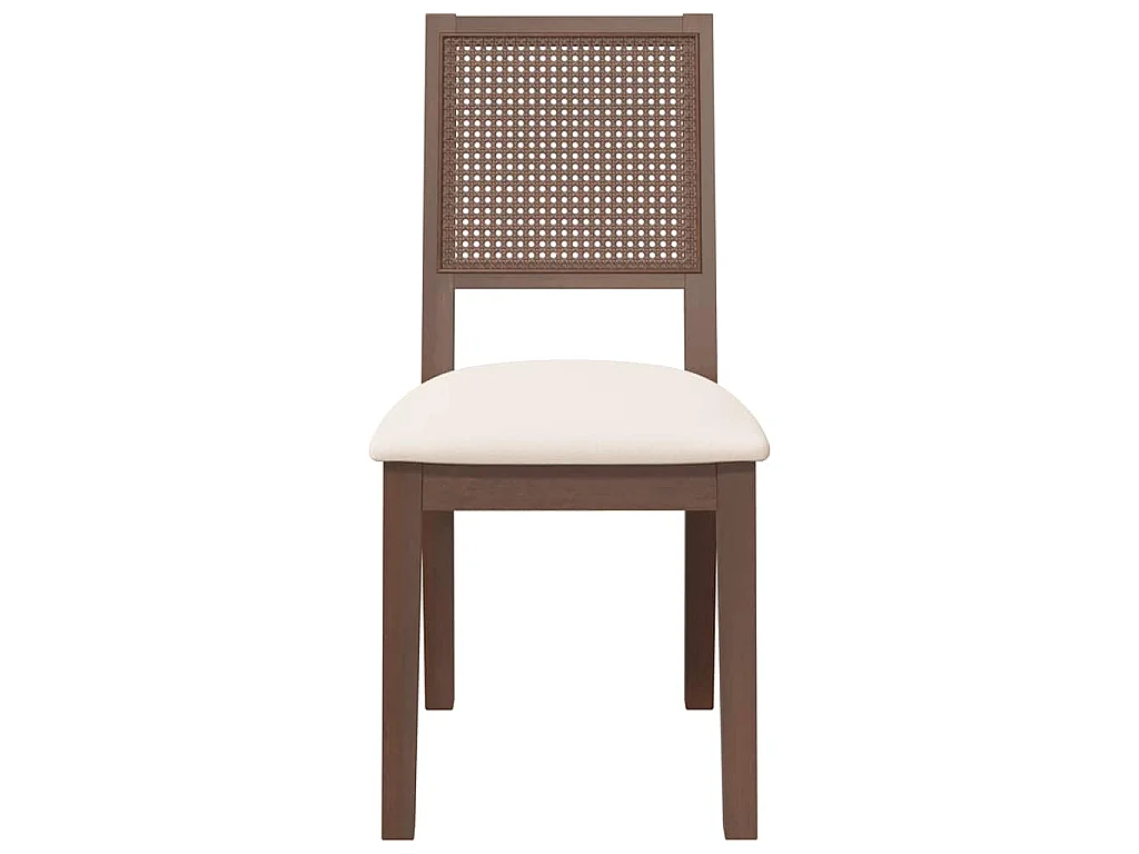 Esszimmerstühle mit Kissen 2 Stk. Braun Massivholz Gummibaum