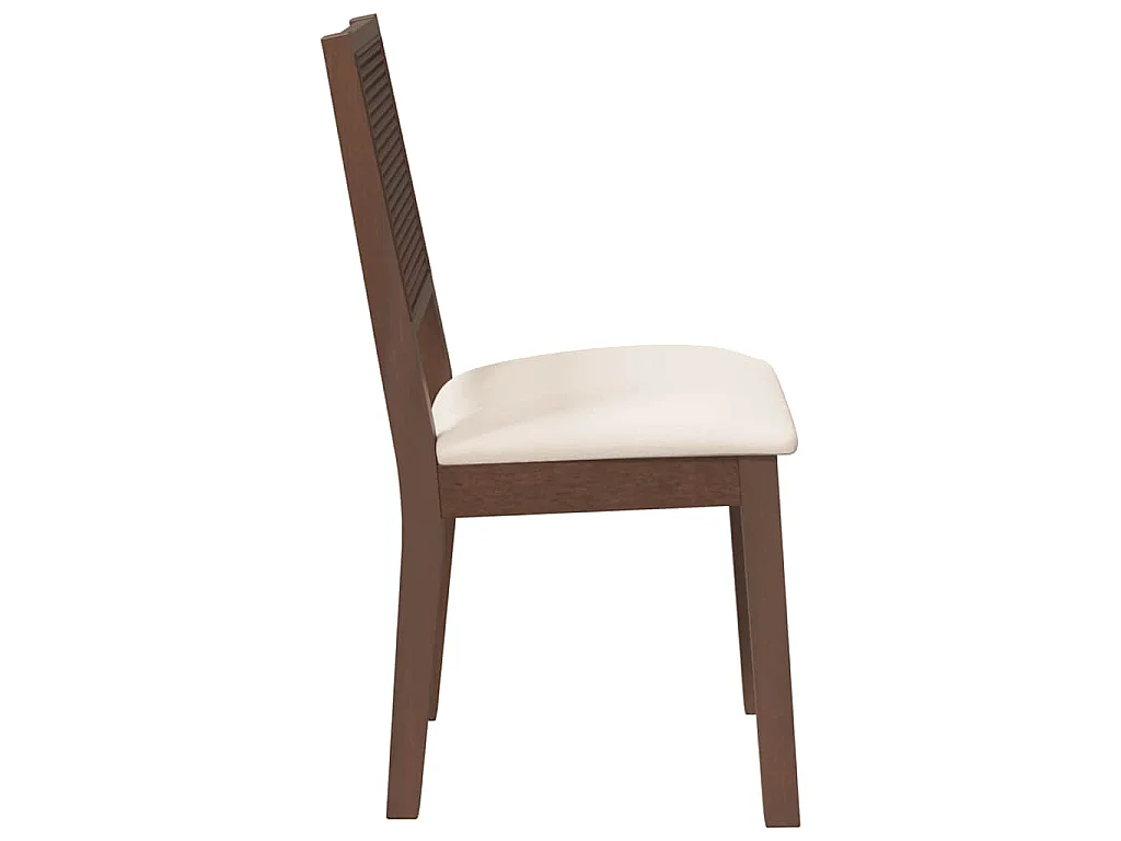 Esszimmerstühle mit Kissen 2 Stk. Braun Massivholz Gummibaum