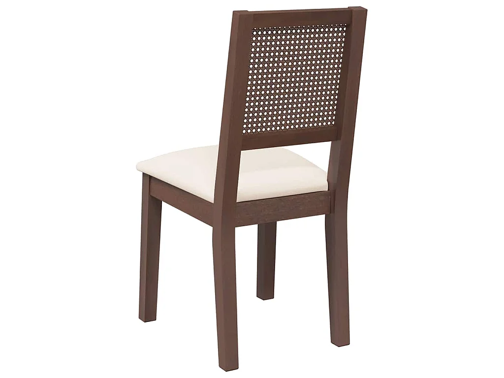 Esszimmerstühle mit Kissen 2 Stk. Braun Massivholz Gummibaum