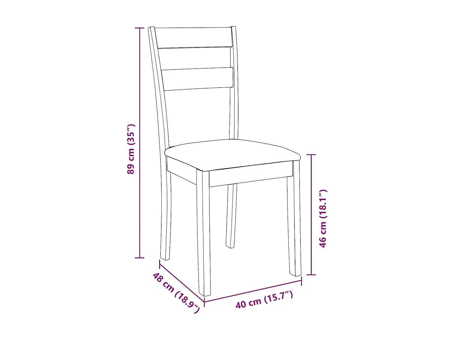 Sillas de comedor con cojines 2 uds madera maciza marrón caucho