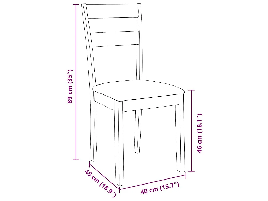 Eetkamerstoelen met kussens 2 st massief hout rubber bruin