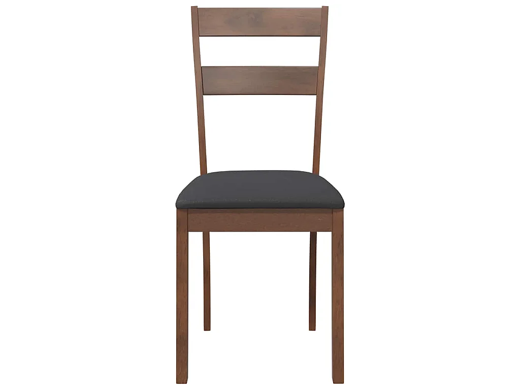 Eetkamerstoelen met kussens 2 st massief hout rubber bruin