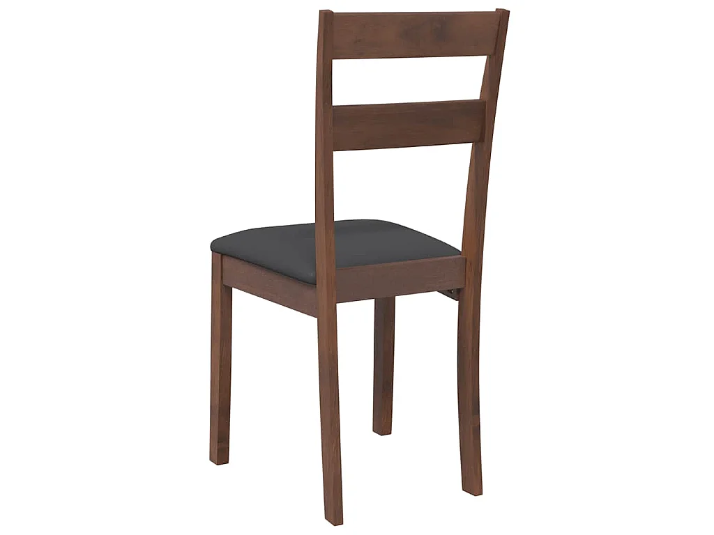 Eetkamerstoelen met kussens 2 st massief hout rubber bruin