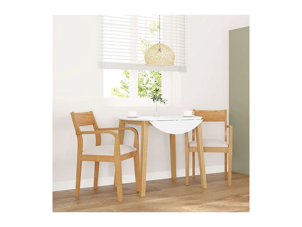 Esszimmerstühle mit Kissen 2 Stk. Natur Massivholz Gummibaum