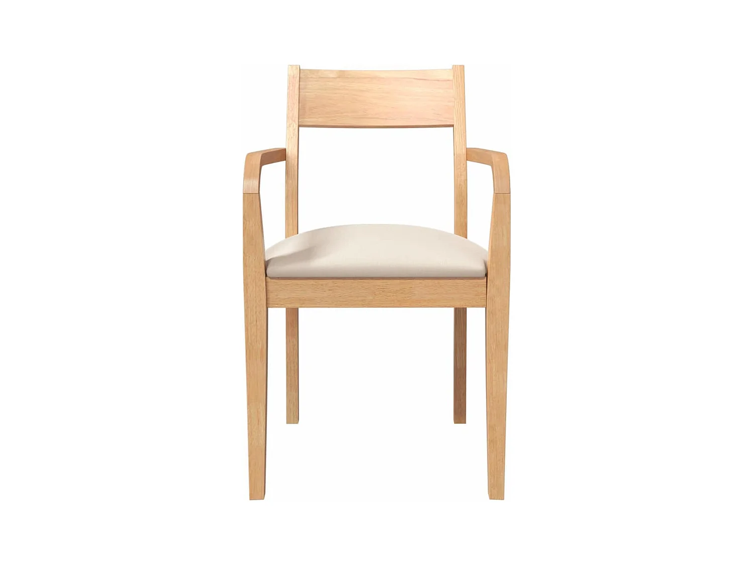 Esszimmerstühle mit Kissen 2 Stk. Natur Massivholz Gummibaum