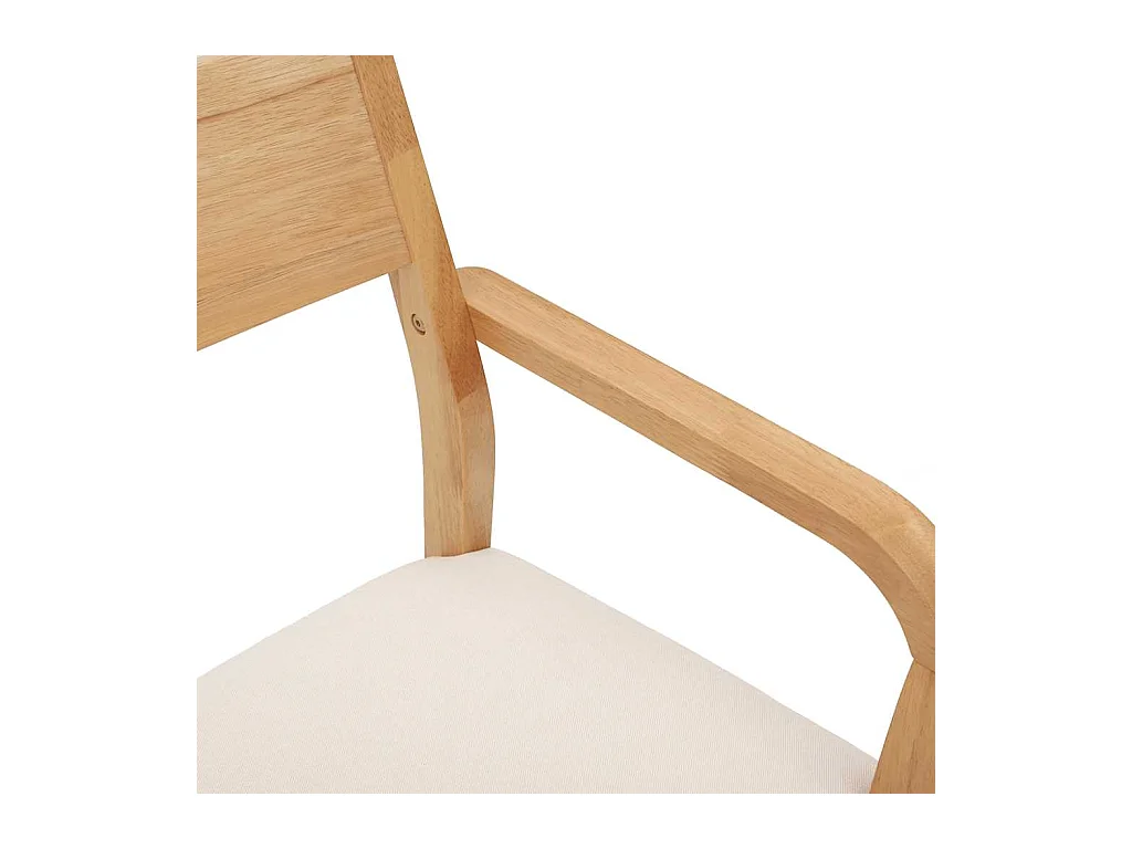 Esszimmerstühle mit Kissen 2 Stk. Natur Massivholz Gummibaum