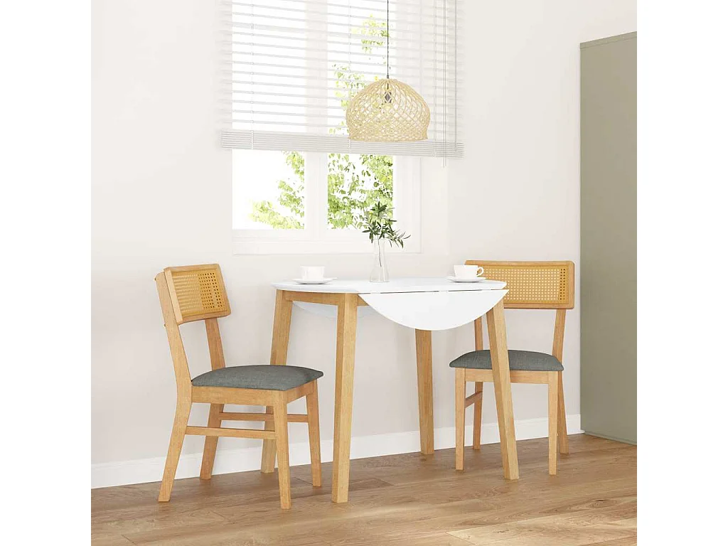 Chaises à manger coussins 2 pcs bois massif caoutchouc