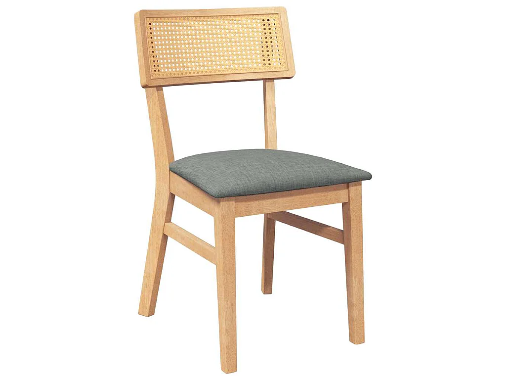 Chaises à manger coussins 2 pcs bois massif caoutchouc