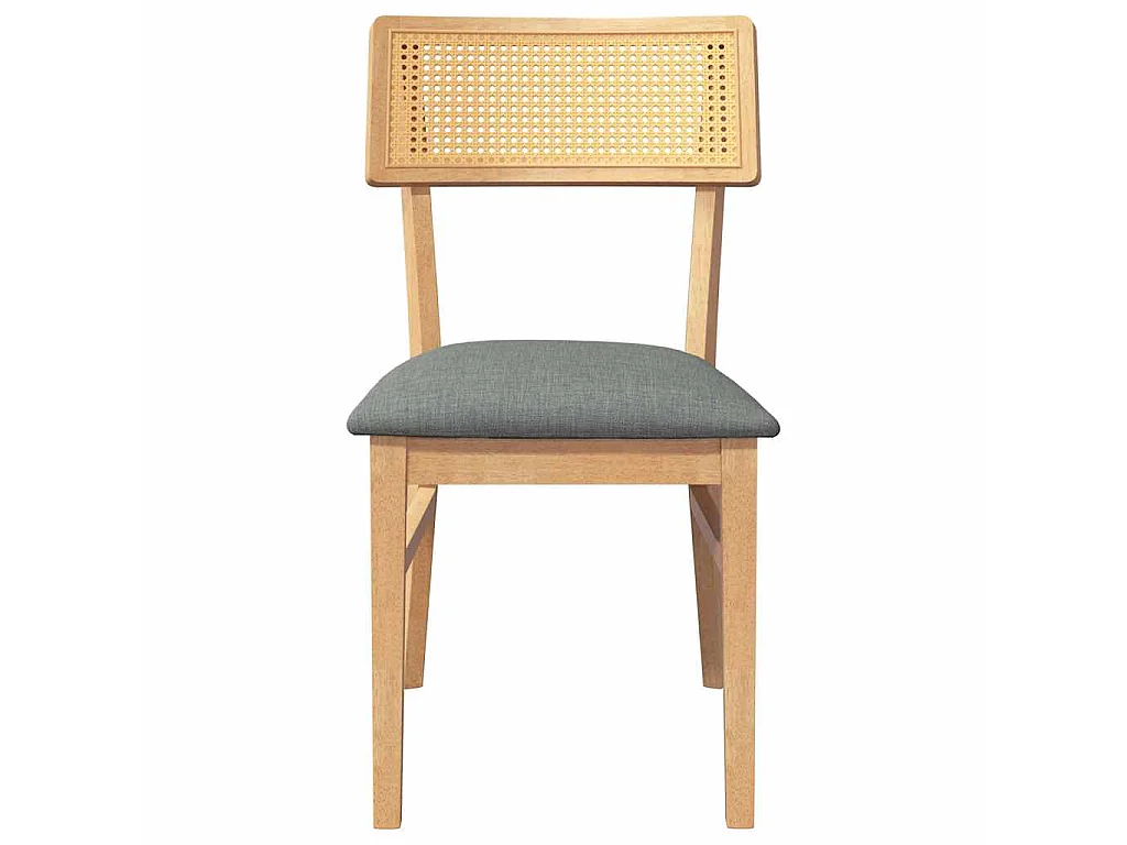 Chaises à manger coussins 2 pcs bois massif caoutchouc