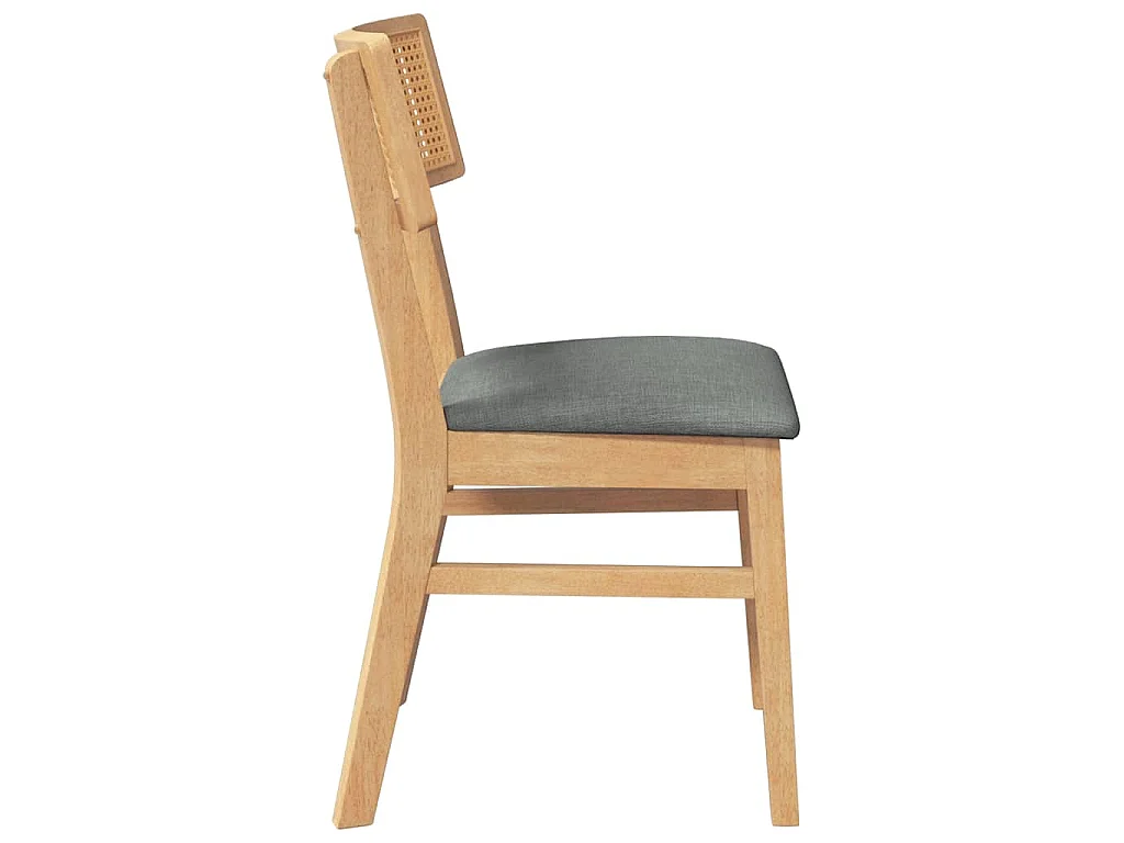Chaises à manger coussins 2 pcs bois massif caoutchouc