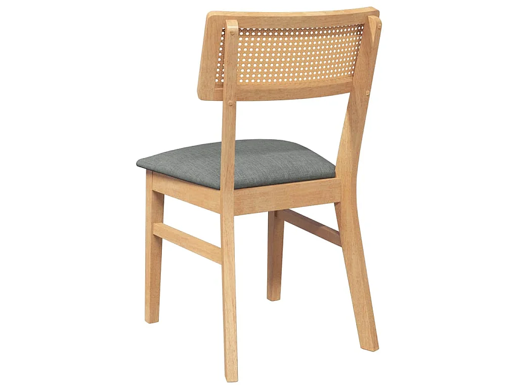 Esszimmerstühle mit Kissen 2 Stk. Massivholz Gummibaum