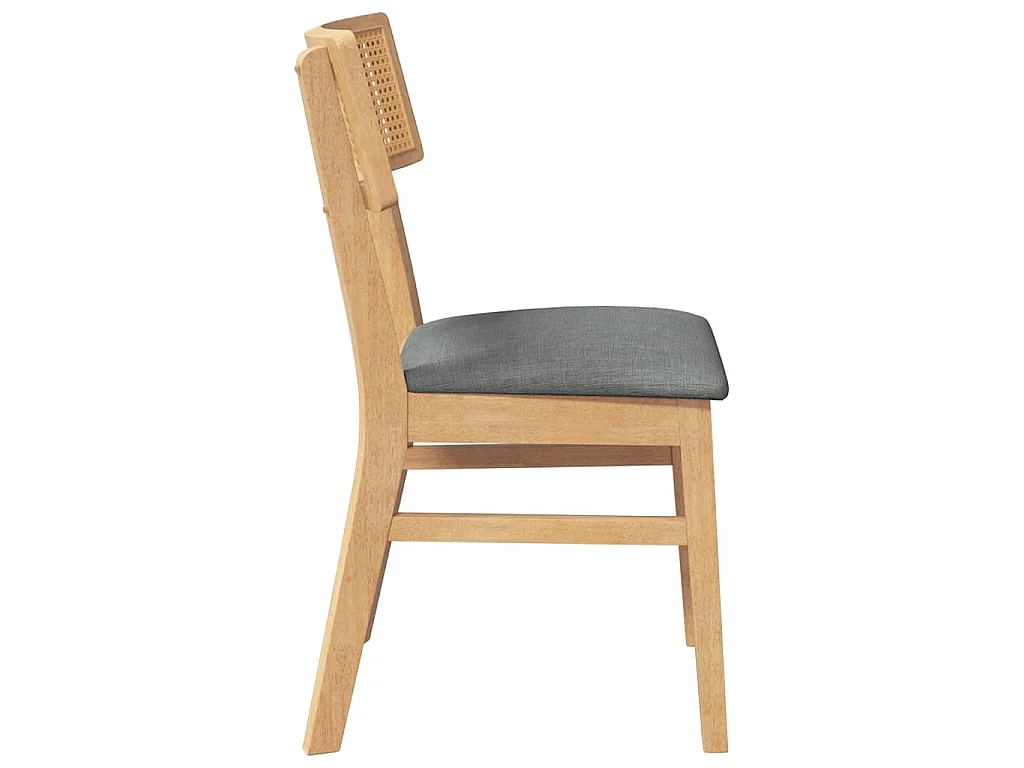 Esszimmerstühle mit Kissen 2 Stk. Massivholz Gummibaum
