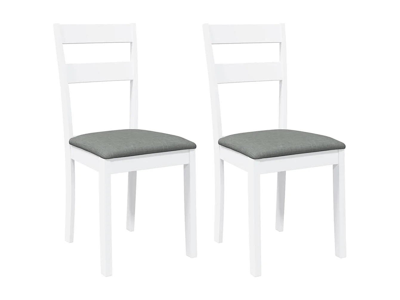 Sillas de comedor con cojines 2uds madera maciza blanco caucho