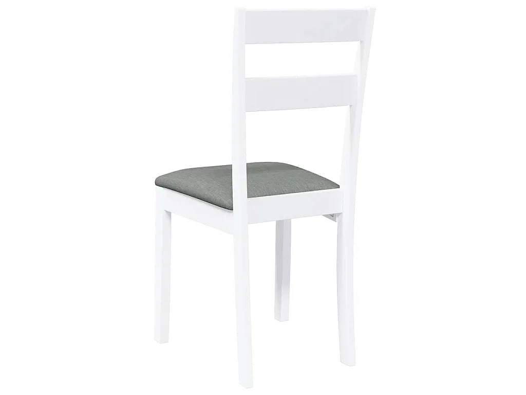 Chaises à manger coussins 2 pcs blanc bois massif caoutchouc