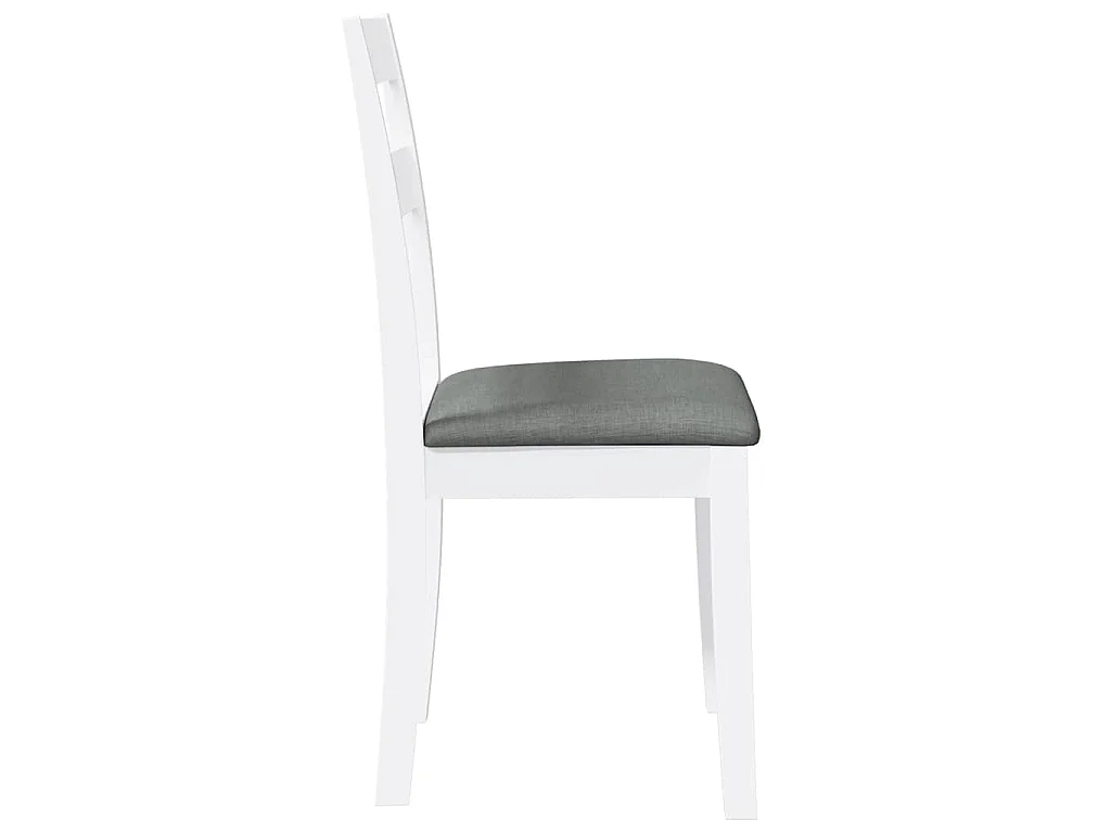 Chaises à manger coussins 2 pcs blanc bois massif caoutchouc