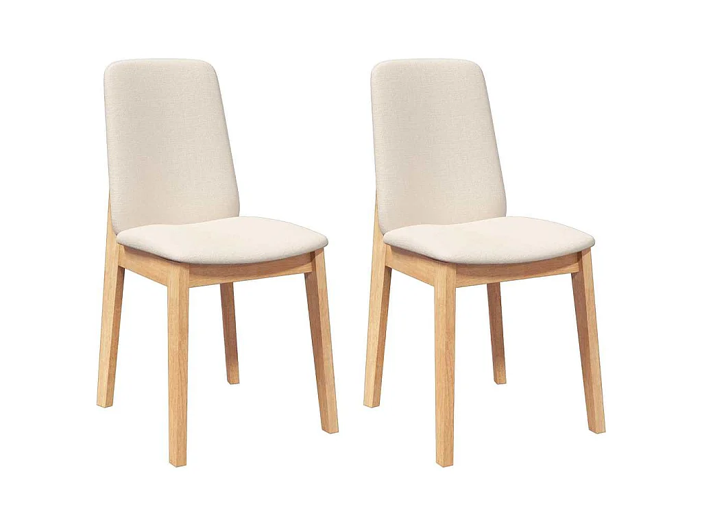 Sedie da Pranzo con Cuscini 2 pz in Legno Massello di Hevea