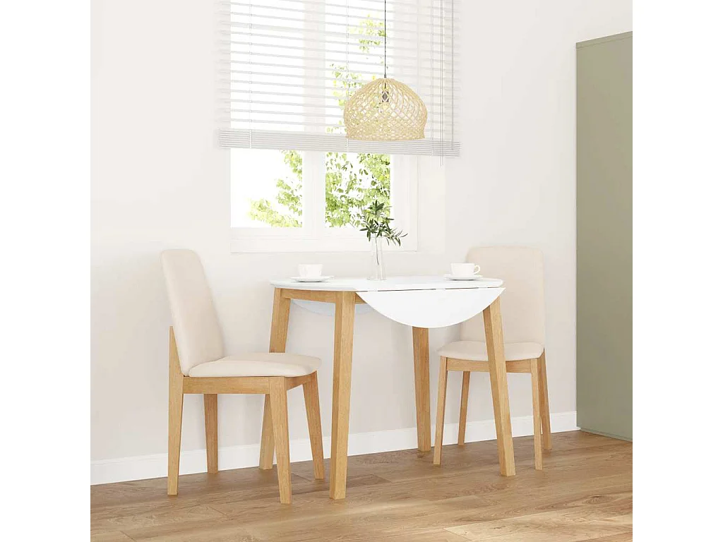 Sedie da Pranzo con Cuscini 2 pz in Legno Massello di Hevea