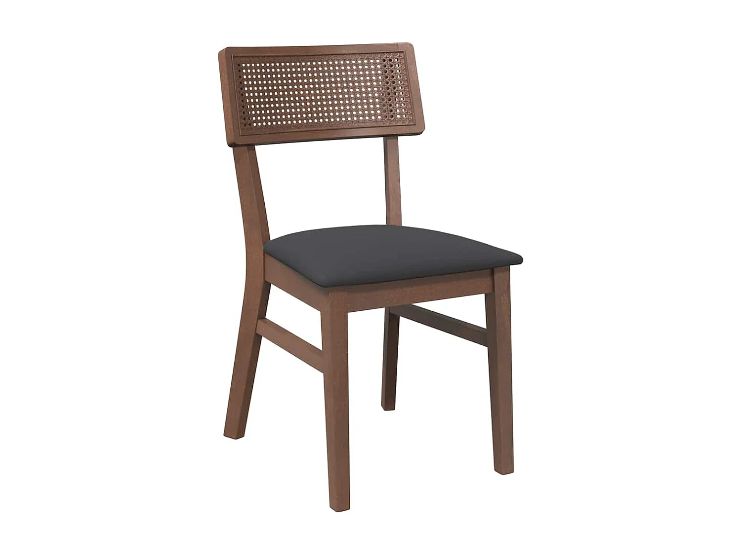 Chaises à manger coussins 2 pcs marron bois massif caoutchouc