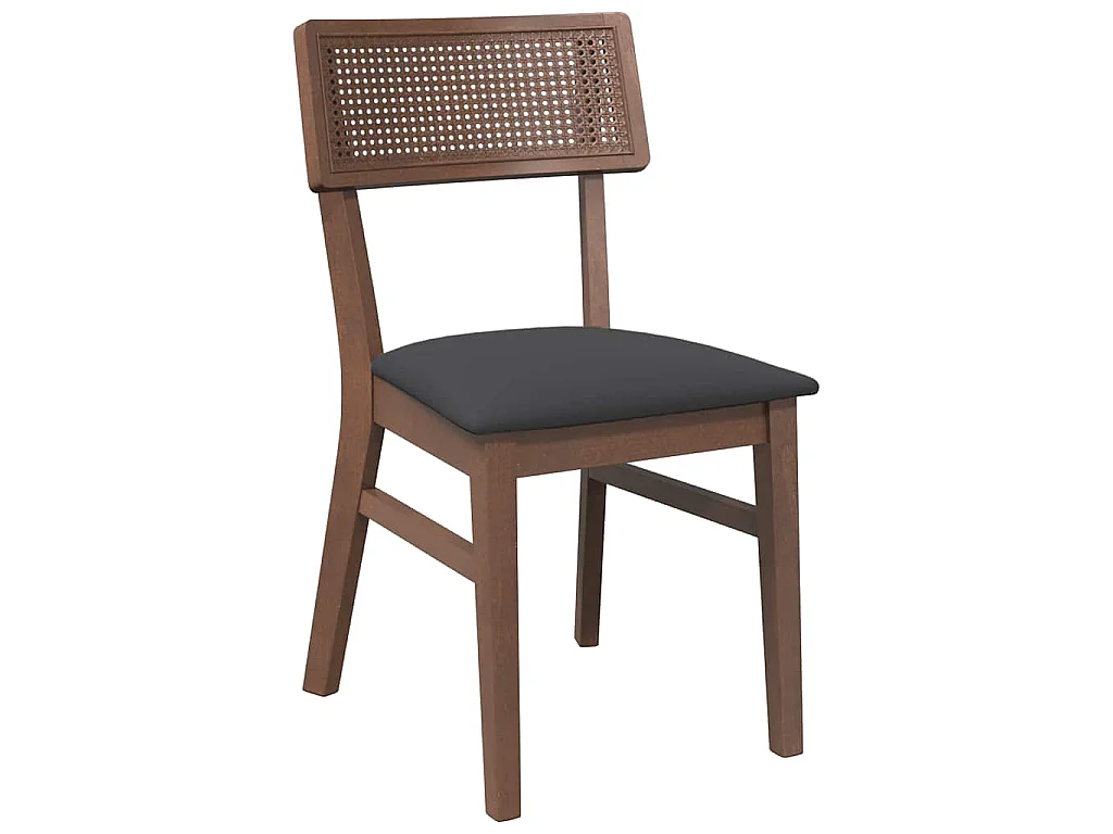 Eetkamerstoelen met kussens 2 st massief hout rubber bruin