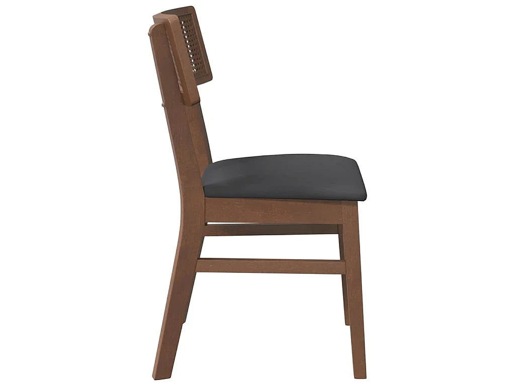 Eetkamerstoelen met kussens 2 st massief hout rubber bruin