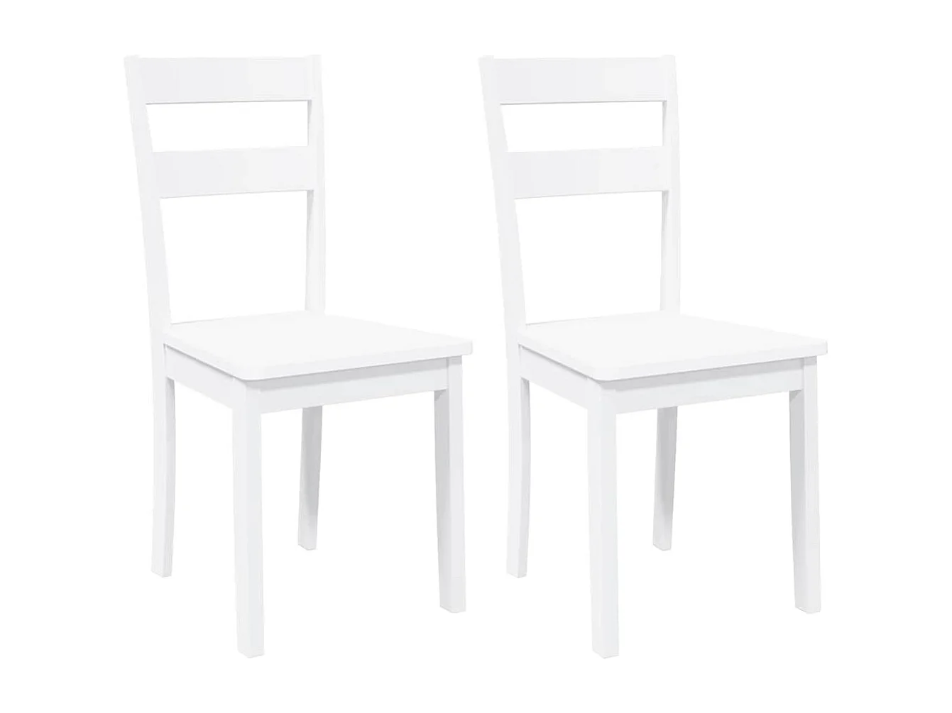 Eetkamerstoelen 2 st massief hout rubber wit