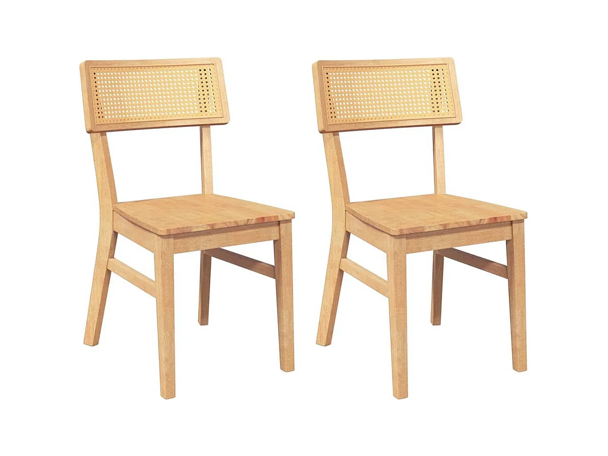 Sillas de comedor 2 unidades madera maciza de caucho