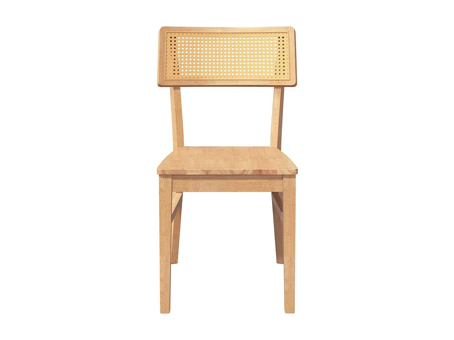 Chaises à manger 2 pcs bois massif caoutchouc