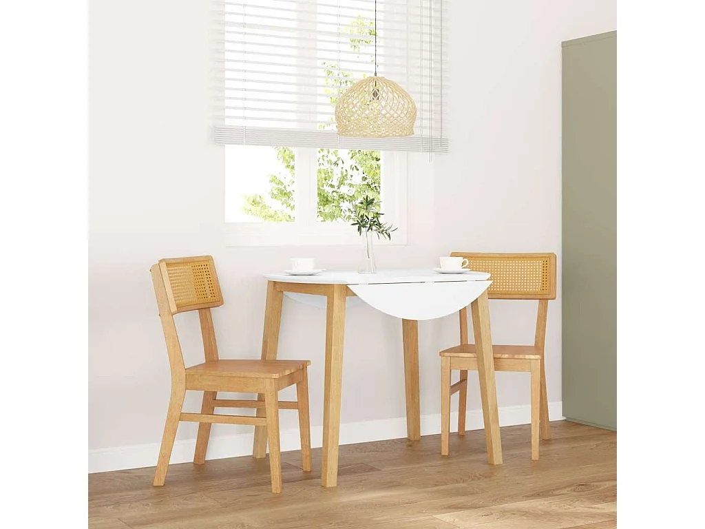 Eetkamerstoelen 2 st massief hout rubber