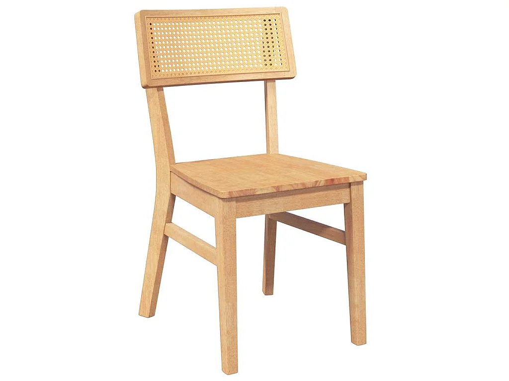 Eetkamerstoelen 2 st massief hout rubber