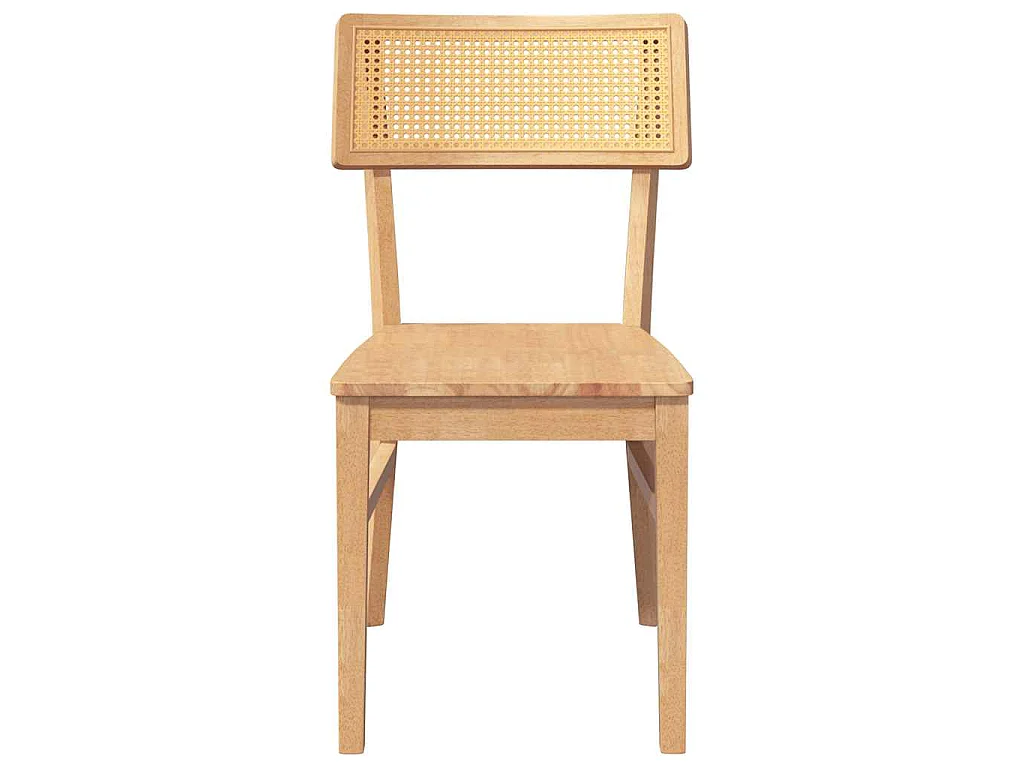 Eetkamerstoelen 2 st massief hout rubber