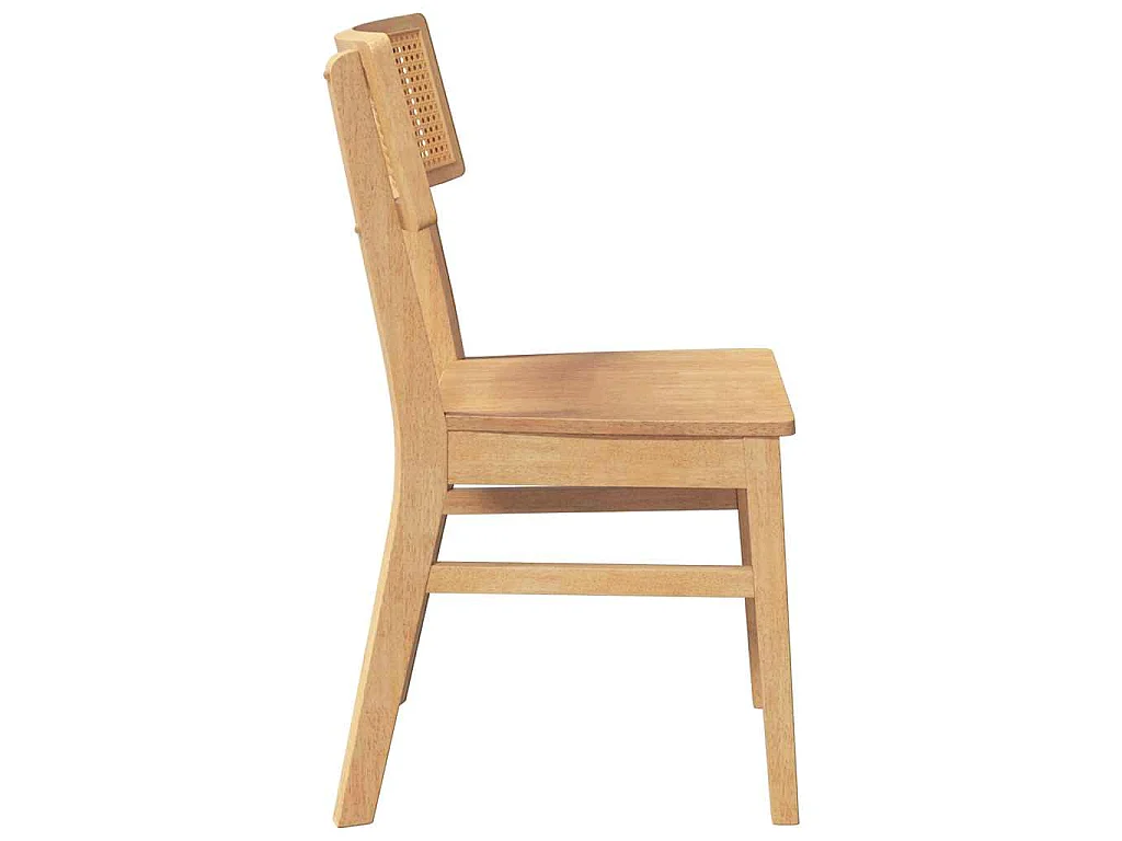 Eetkamerstoelen 2 st massief hout rubber