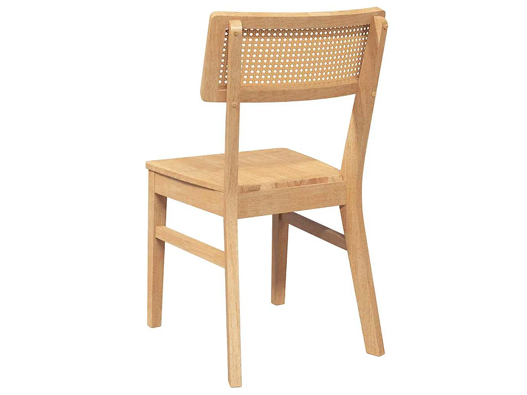 Eetkamerstoelen 2 st massief hout rubber