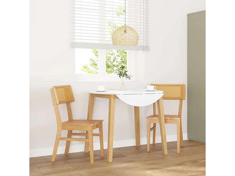 Chaises à manger 2 pcs bois massif caoutchouc