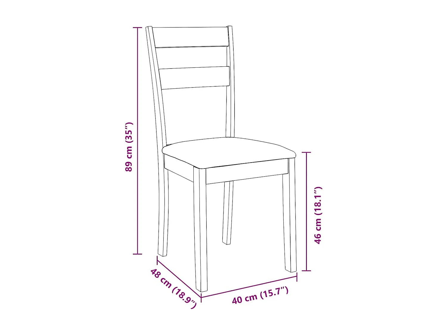 Sillas de comedor con cojines 2uds madera maciza natural caucho