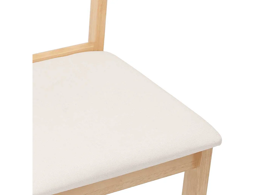 Sillas de comedor con cojines 2uds madera maciza natural caucho