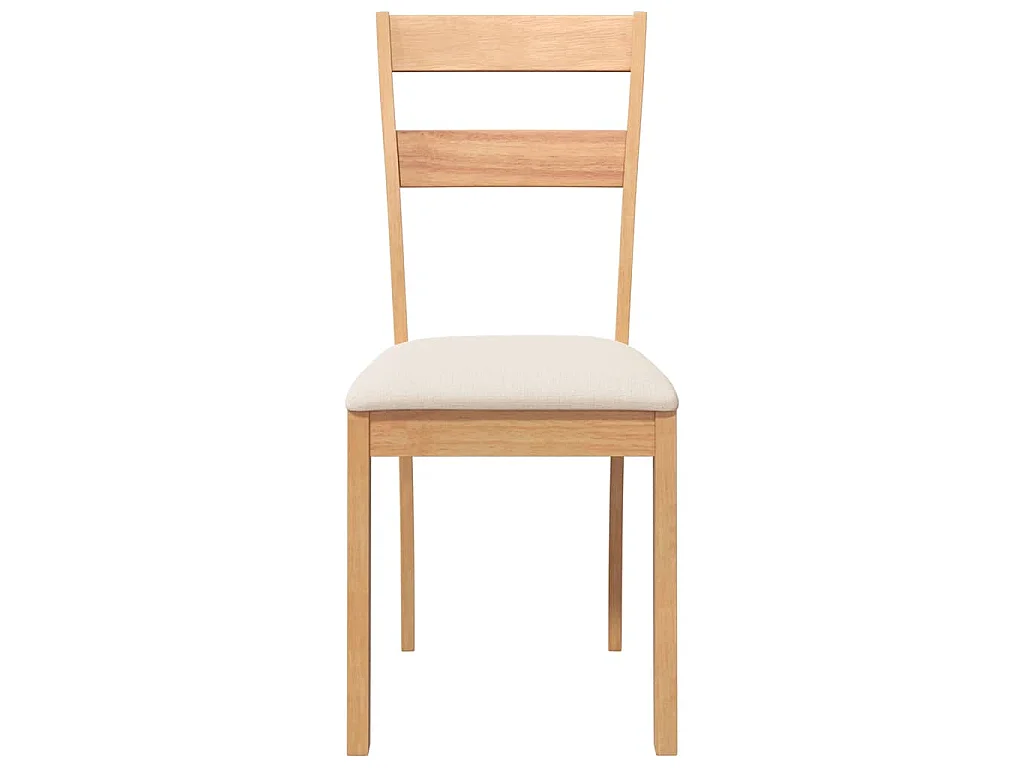 Cadeiras de jantar com almofadões 2 pcs madeira maciça natural