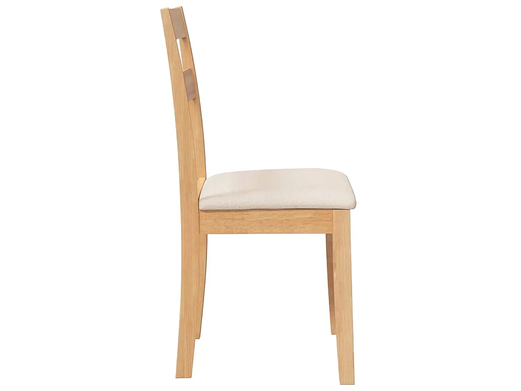 Cadeiras de jantar com almofadões 2 pcs madeira maciça natural
