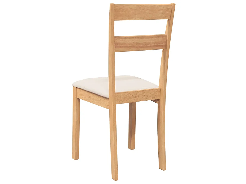 Cadeiras de jantar com almofadões 2 pcs madeira maciça natural