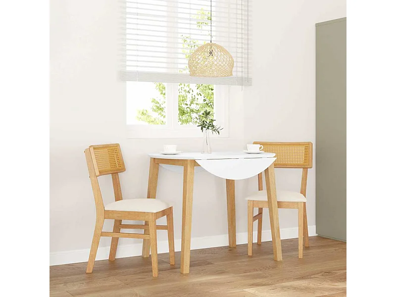 Eetkamerstoelen met kussens 2 st massief hout rubber