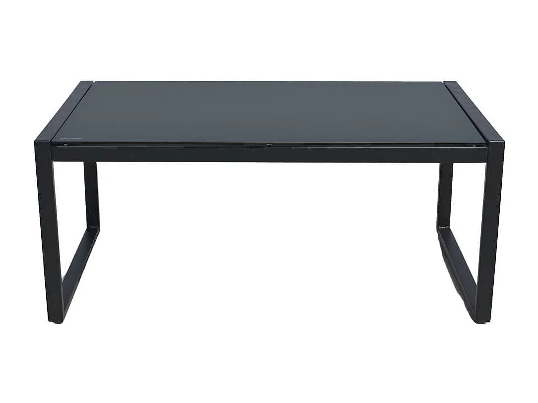 Conjunto de jardín Eleganza sofá doble + 2 sillas + mesa y cojines negro/roble