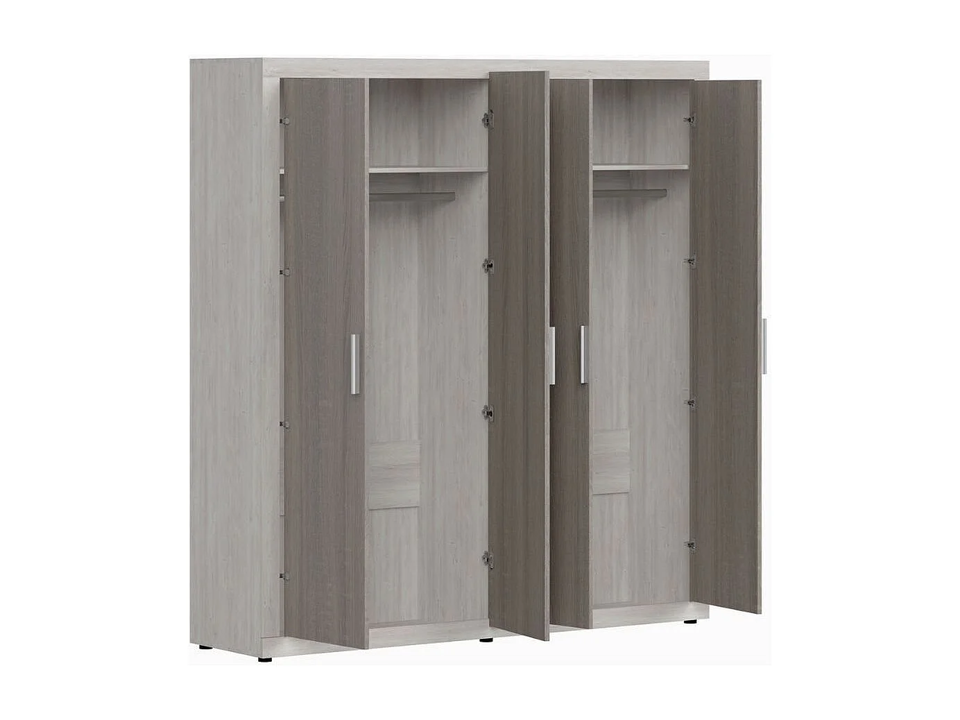 Armario Sara 2 puertas abatibles trufa/cañón 208x196x49 cm