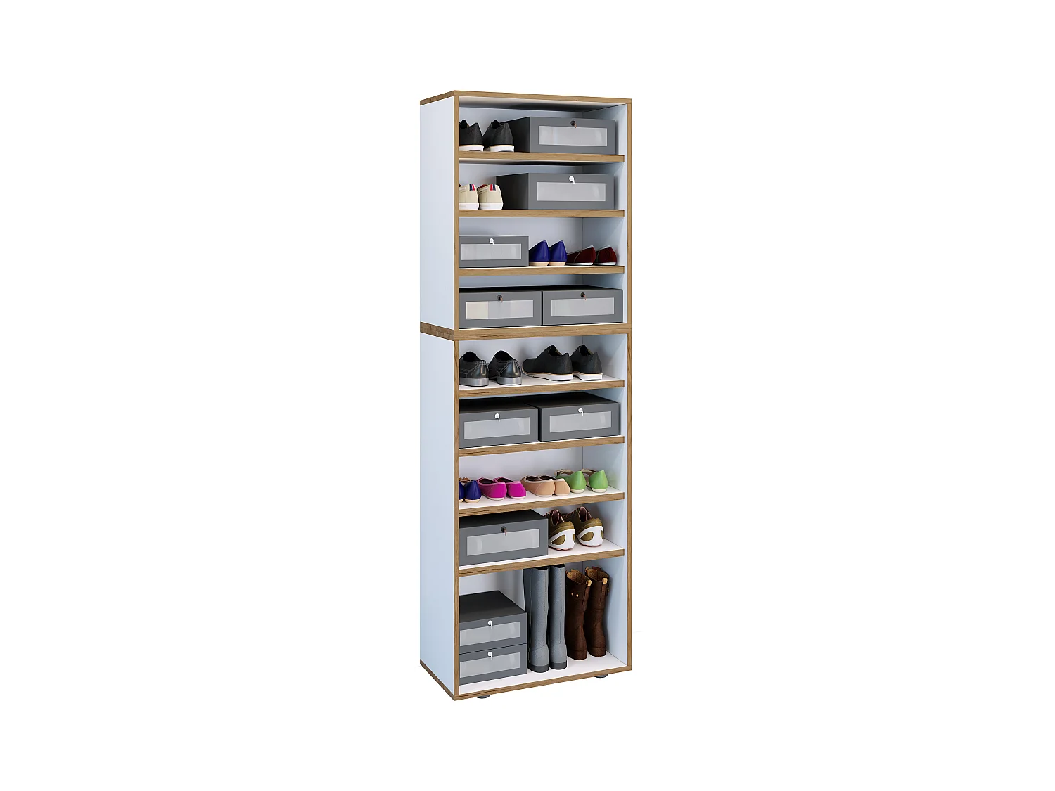 Shoe Shelf Salia White H. 183 x W. 60 x D. 33 cm
